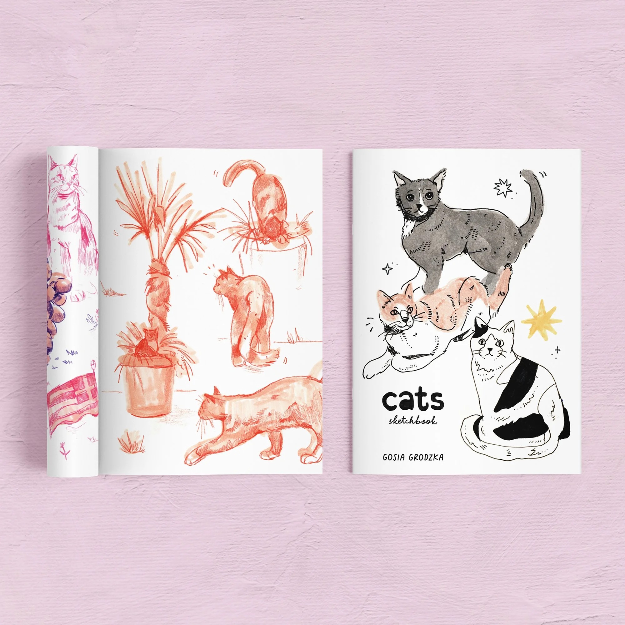 Cats Sketchbook Zine - Gosia Grodzka Illustration